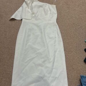 Elegant White One-Shoulder Dress